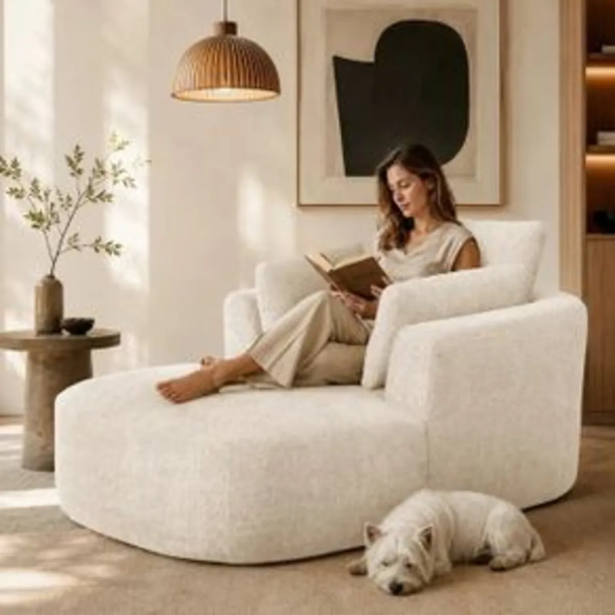 Softy Compressed Indoor Lounge Sofa Chair - Beige