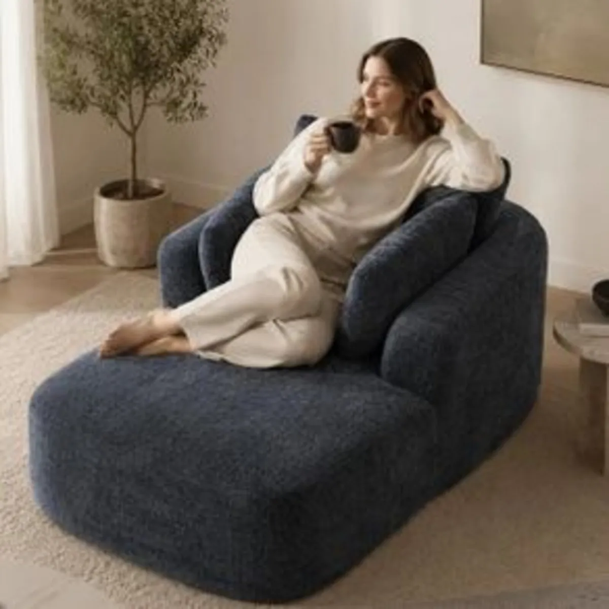 Softy Compressed Indoor Lounge Sofa Chair - Grey