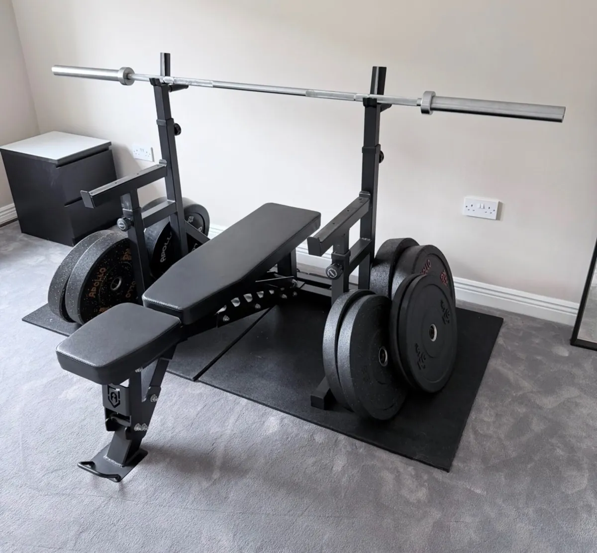 Weight Bench, Plates and Half rack - Image 2