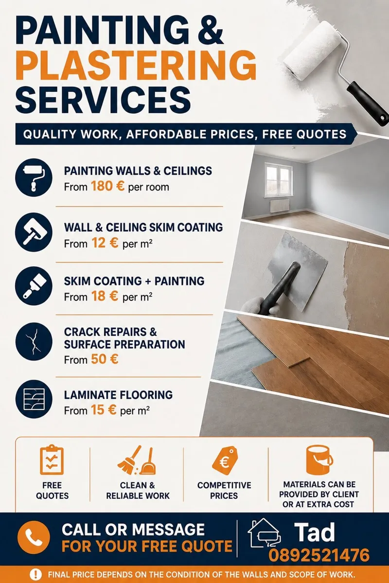 Painting, Plastering & General Handyman Services, - Image 1