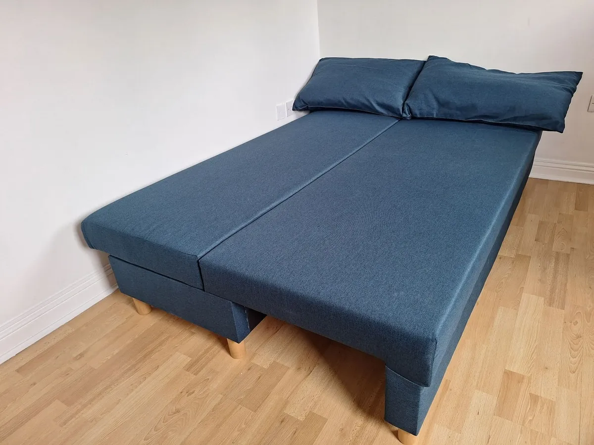 Sofa bed: Jysk NORSMINDE Blue Fabric - Image 3