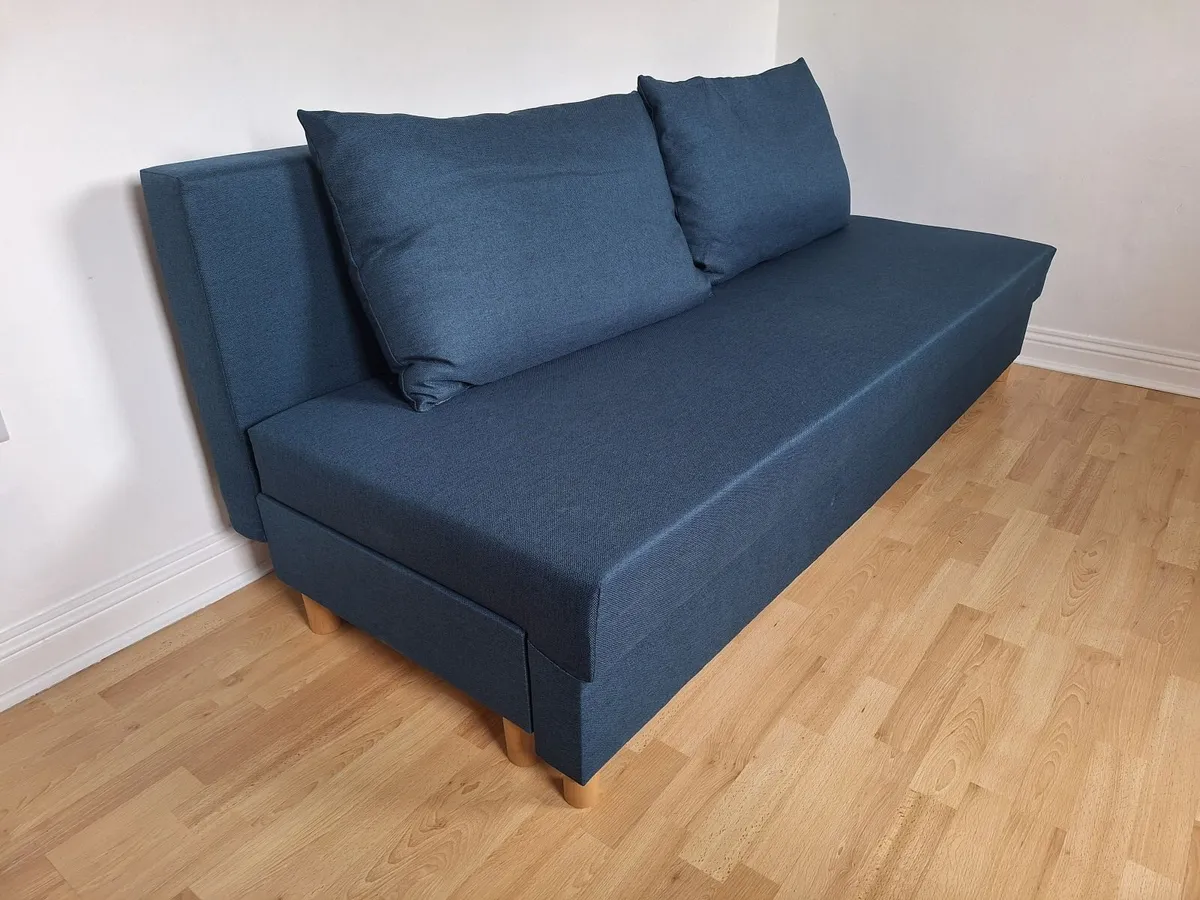 Sofa bed: Jysk NORSMINDE Blue Fabric - Image 1