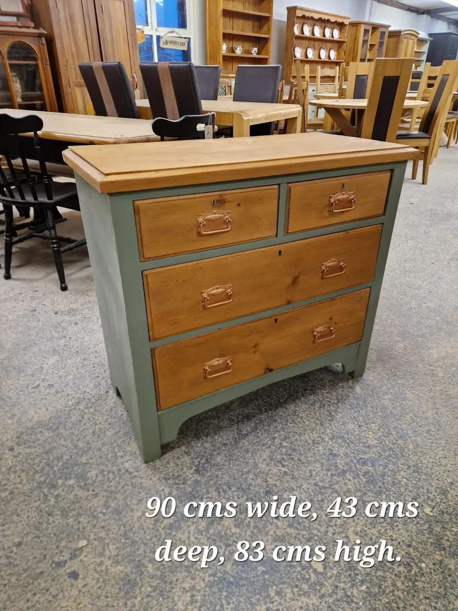 Vintage 2+2 pine chest of drawers - Image 3