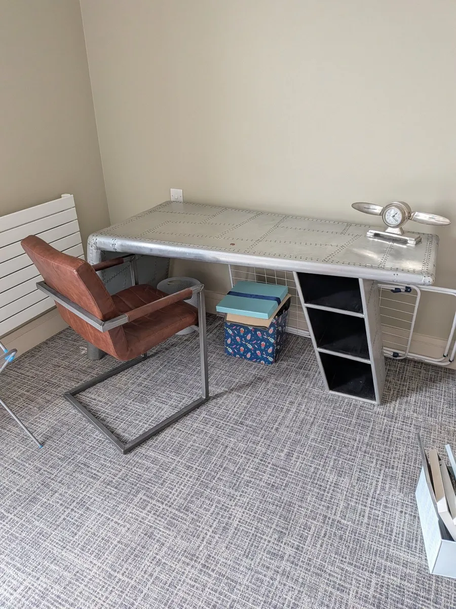 Original Aircraft-Style Aluminium Desk/Table - Image 1