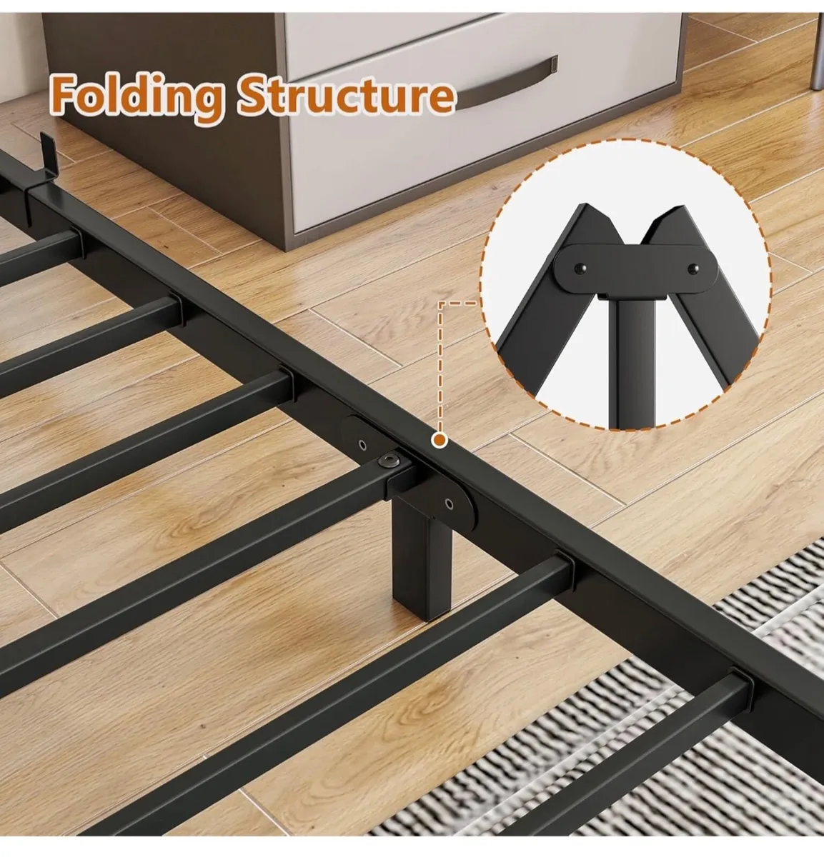 Double Bed Frame,4ft6 Floor Bed Frame Double Bed B - Image 3