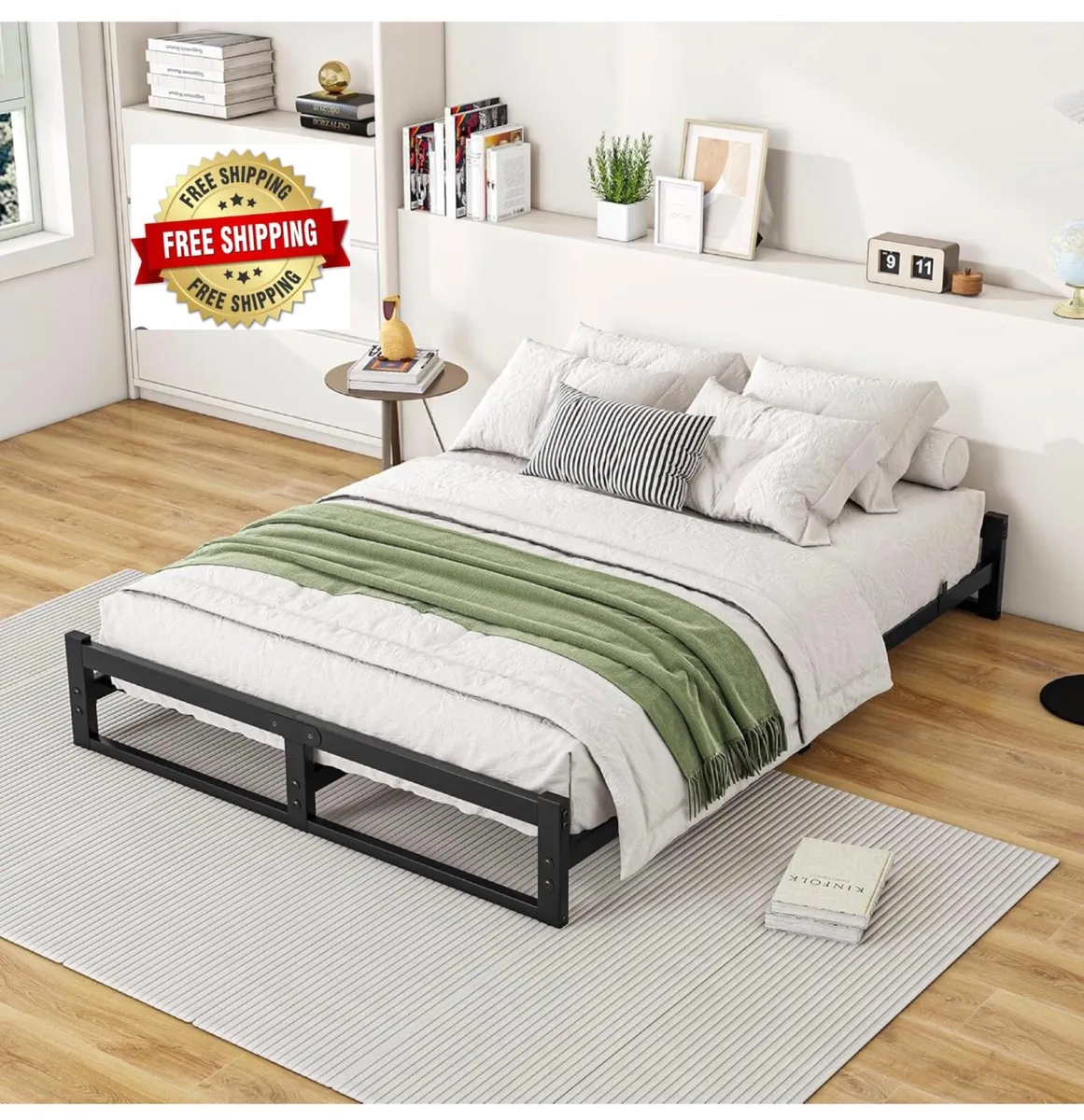 Double Bed Frame,4ft6 Floor Bed Frame Double Bed B - Image 1