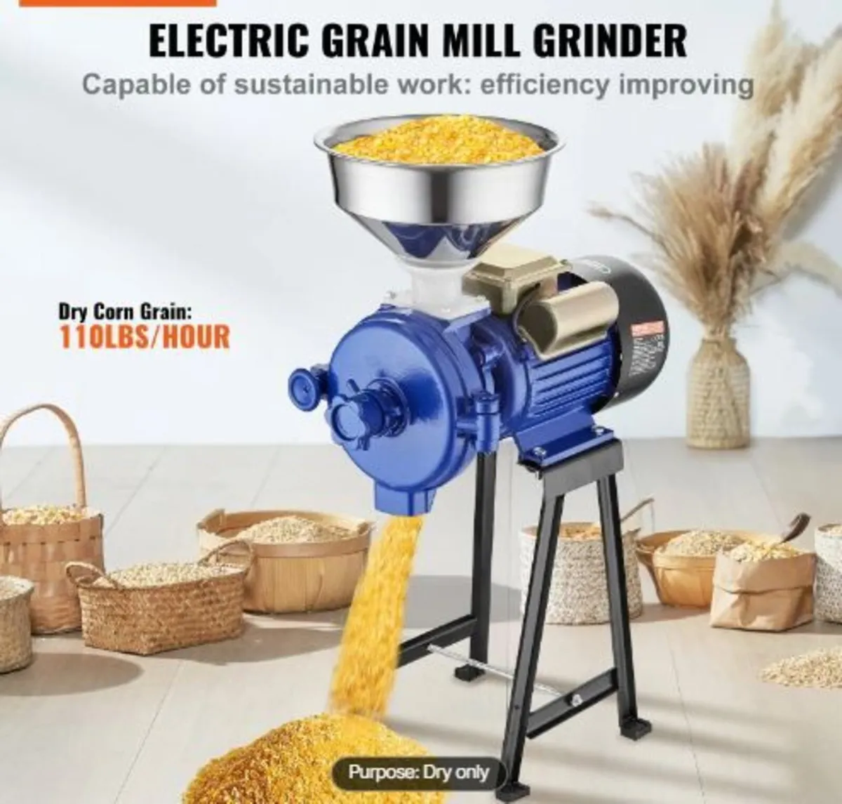Electric Grain Mill Grinder, 3000W - Image 3