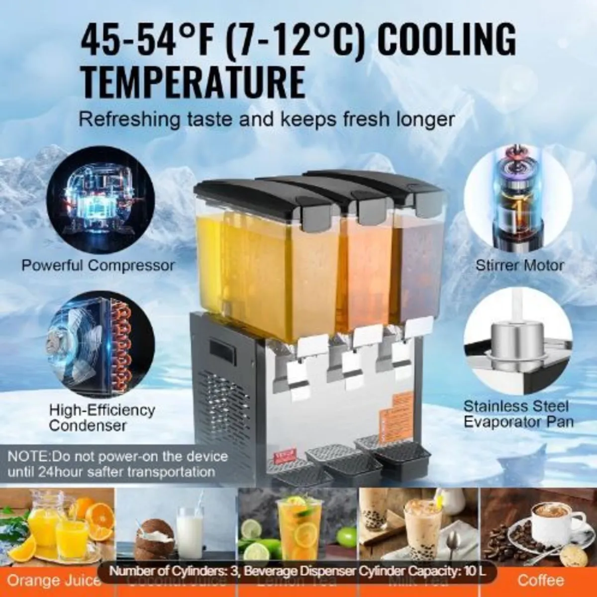 Commercial Beverage Dispenser, 3 Tanks 10 L - Image 2