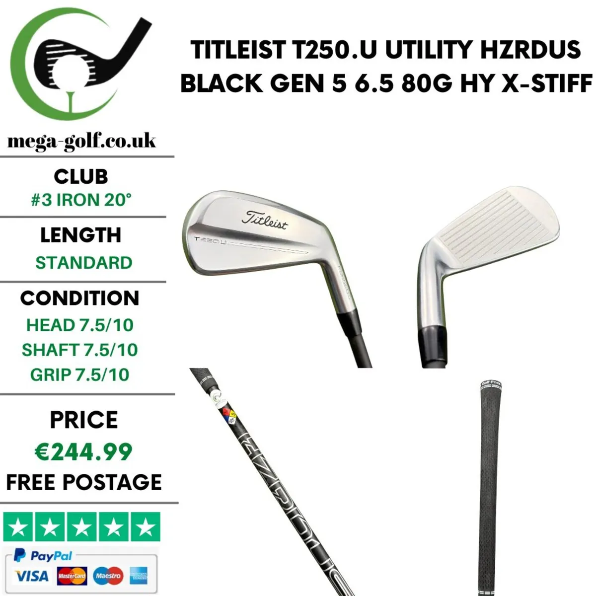 Titleist T250.U Utility #3 Iron 20° / X-Stiff - Image 1