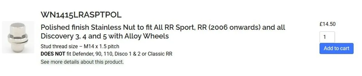 Land Rover Solid Stainless Steel Wheel Nuts x 20 - Image 4