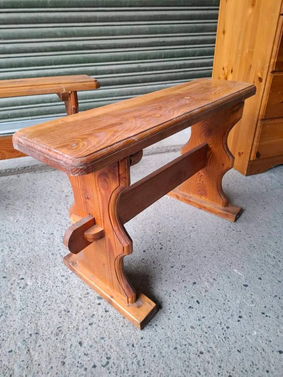 Pair of Solid Pine Rustic Benches (DELIVERY) - Image 1