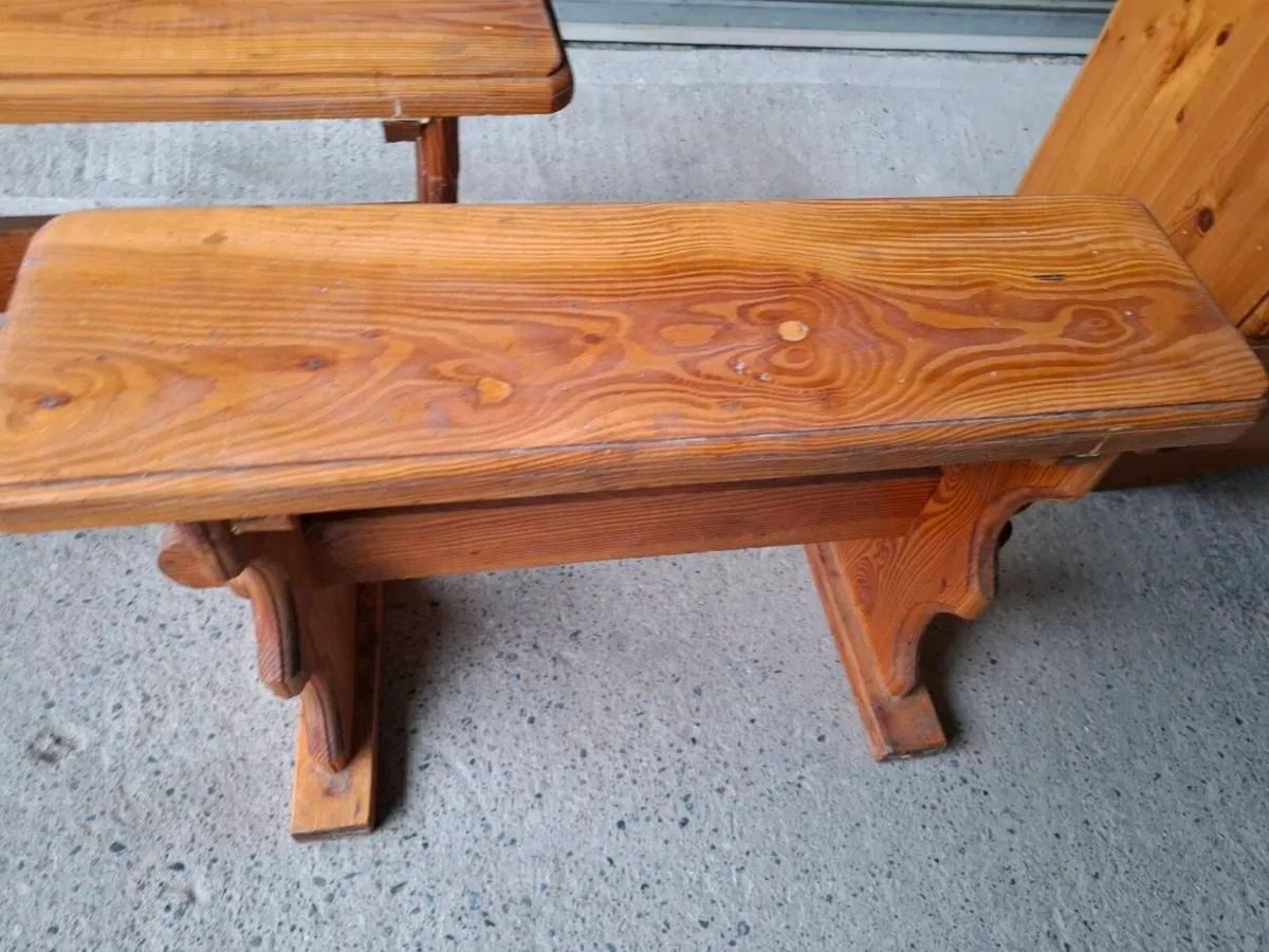 Pair of Solid Pine Rustic Benches (DELIVERY) - Image 3
