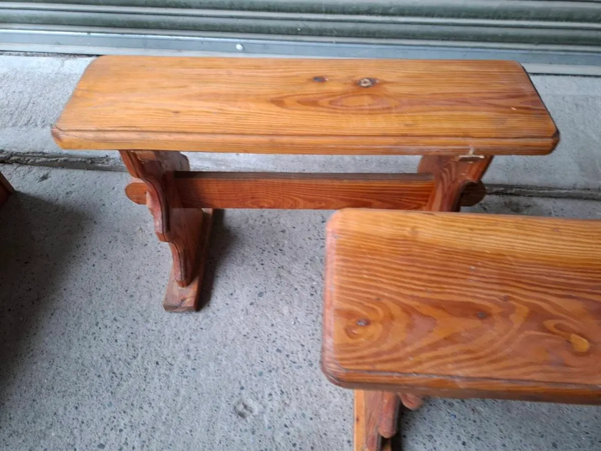 Pair of Solid Pine Rustic Benches (DELIVERY) - Image 4