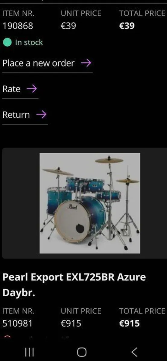 Drums - Pearl Export Exl725br Azure Daybr. - Image 1