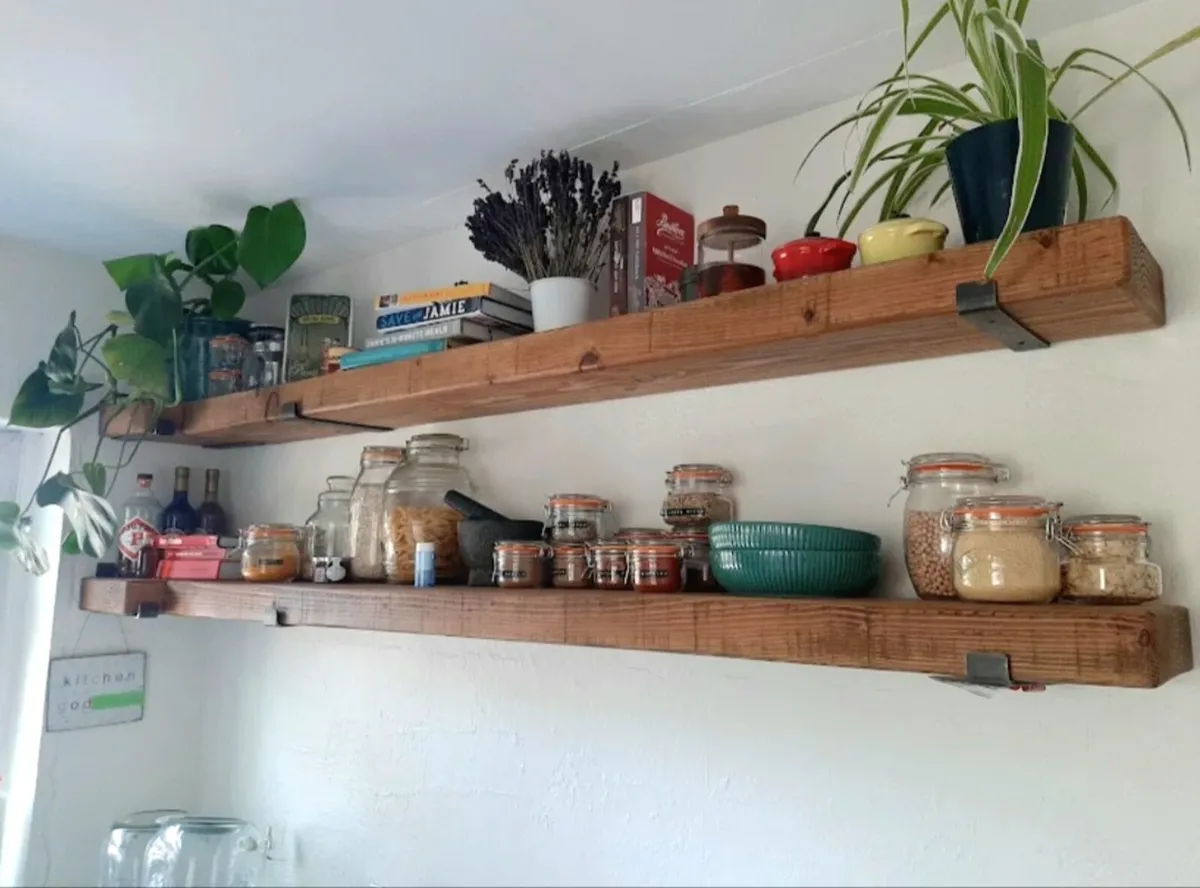 Solid Wood Floating Shelves | Rustic Wall Shelf - Image 1