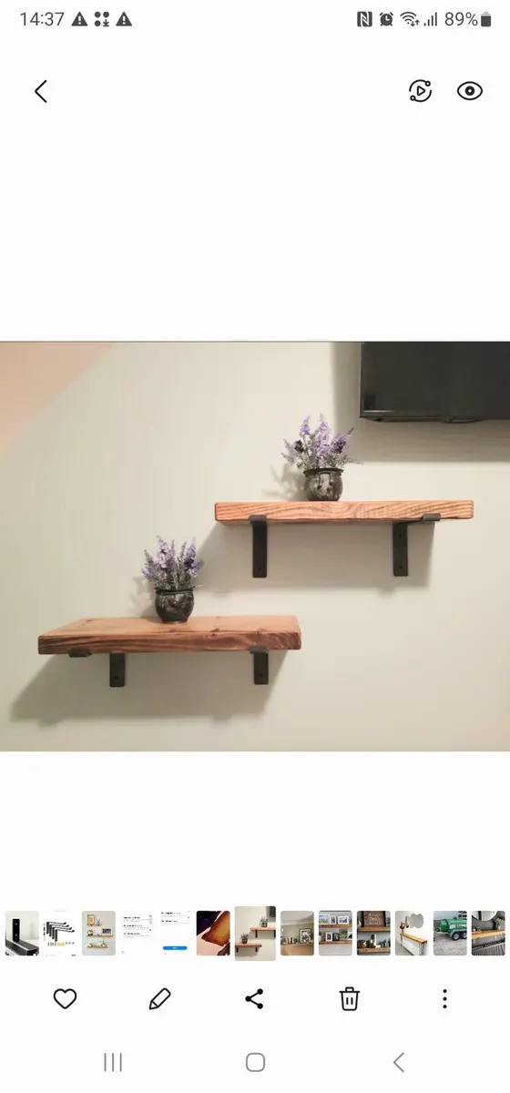 Solid Wood Floating Shelves | Rustic Wall Shelf - Image 2