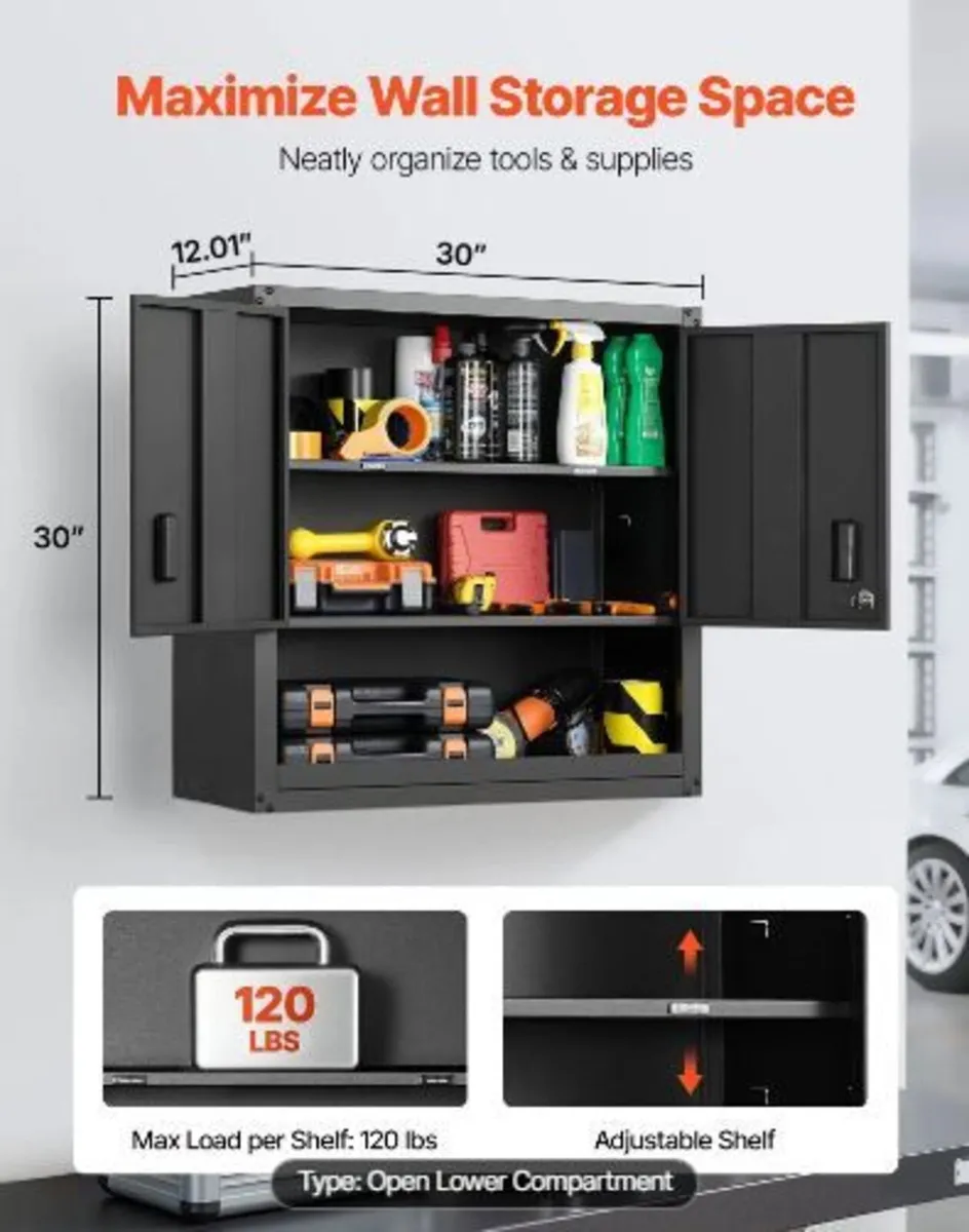 Metal Wall Cabinet, 76.2W x 30.5D x 76.2H Inch - Image 2