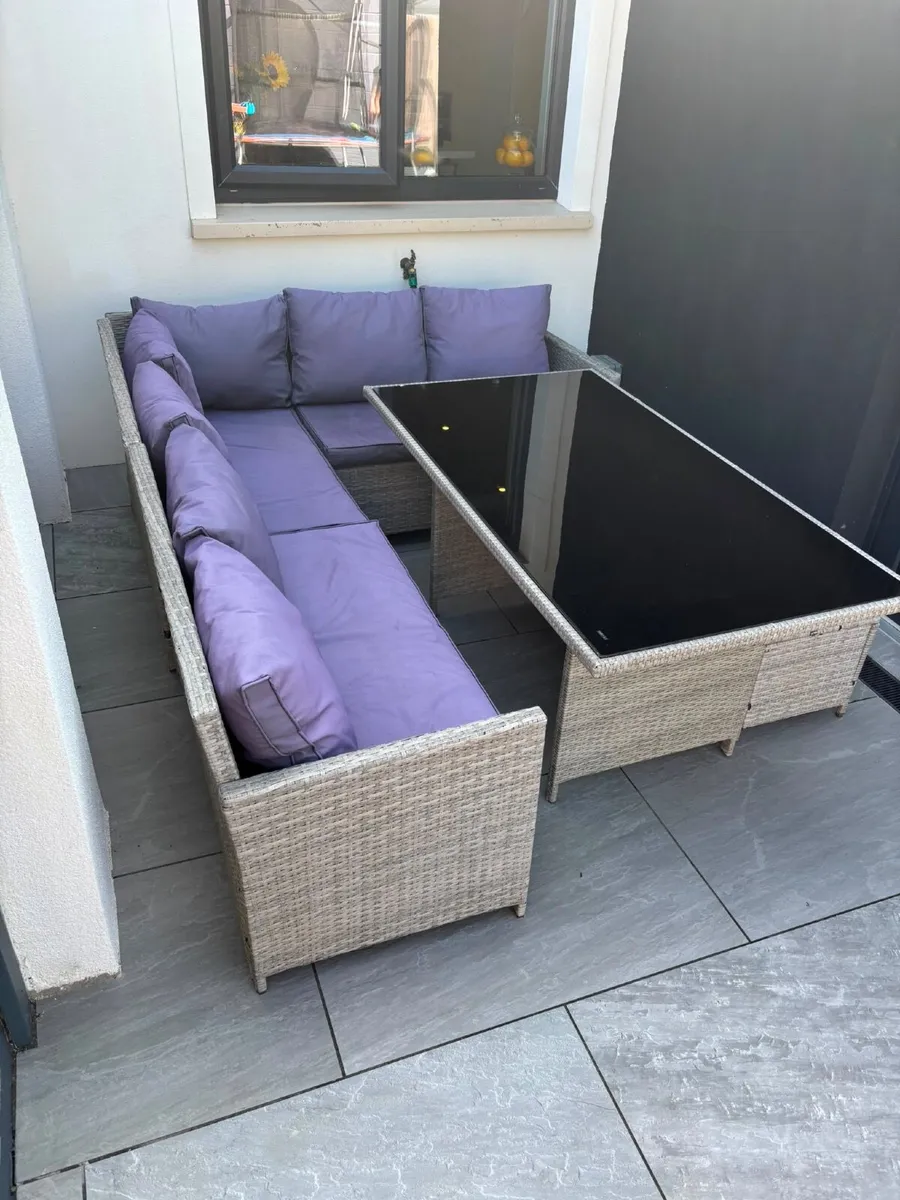 Rattan Garden Furniture Set – Corner Sofa, Table & - Image 2
