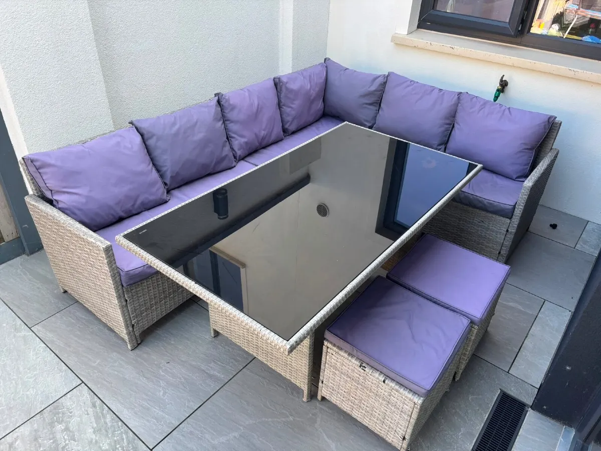 Rattan Garden Furniture Set – Corner Sofa, Table & - Image 1