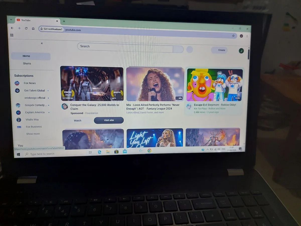 HP 15.6" Laptop, 4GB Ram, 1 TB HDD, Win 10 - Image 1