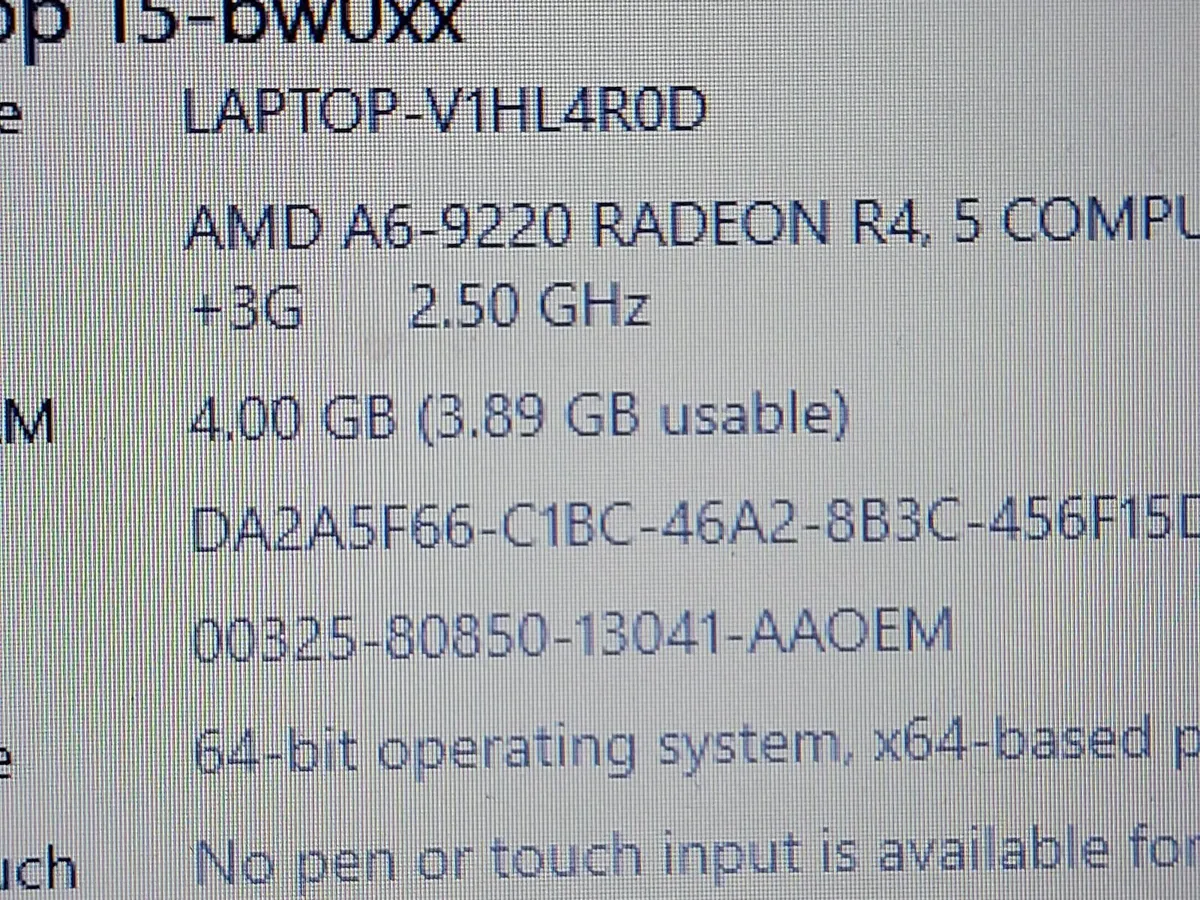 HP 15.6" Laptop, 4GB Ram, 1 TB HDD, Win 10 - Image 4