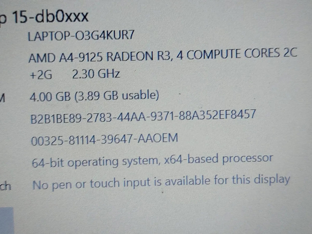 HP 15.6" Laptop, 4GB Ram, 1 TB HDD, Wins 10, - Image 2