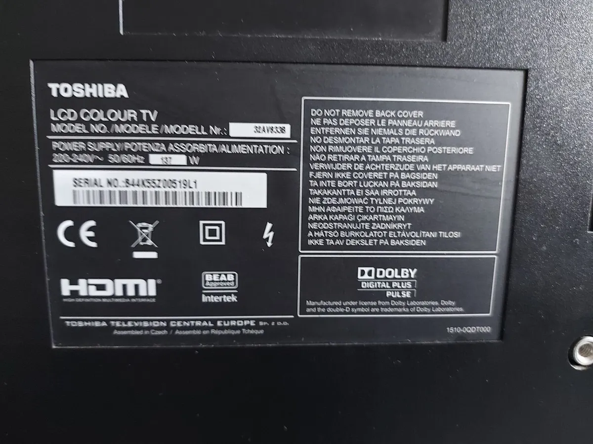 Toshiba 32" LCD Colour TV, Model No. 32AV933B, - Image 4