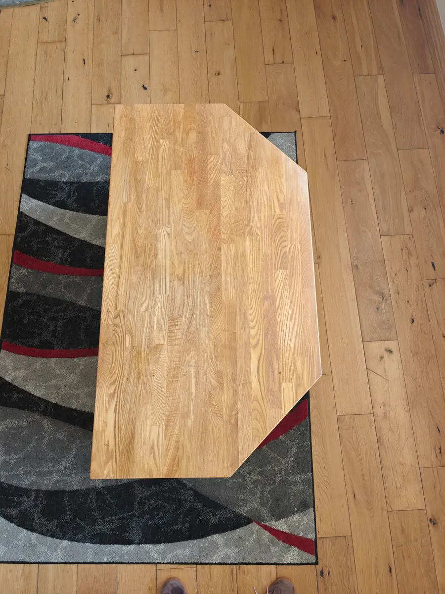 Solid Light Oak Corner TV Stand - Image 2
