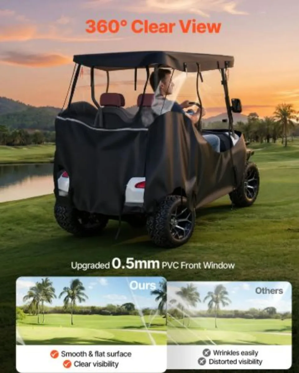Golf Cart Cover, Visible Full-Enclosure 2&2+2 - Image 3