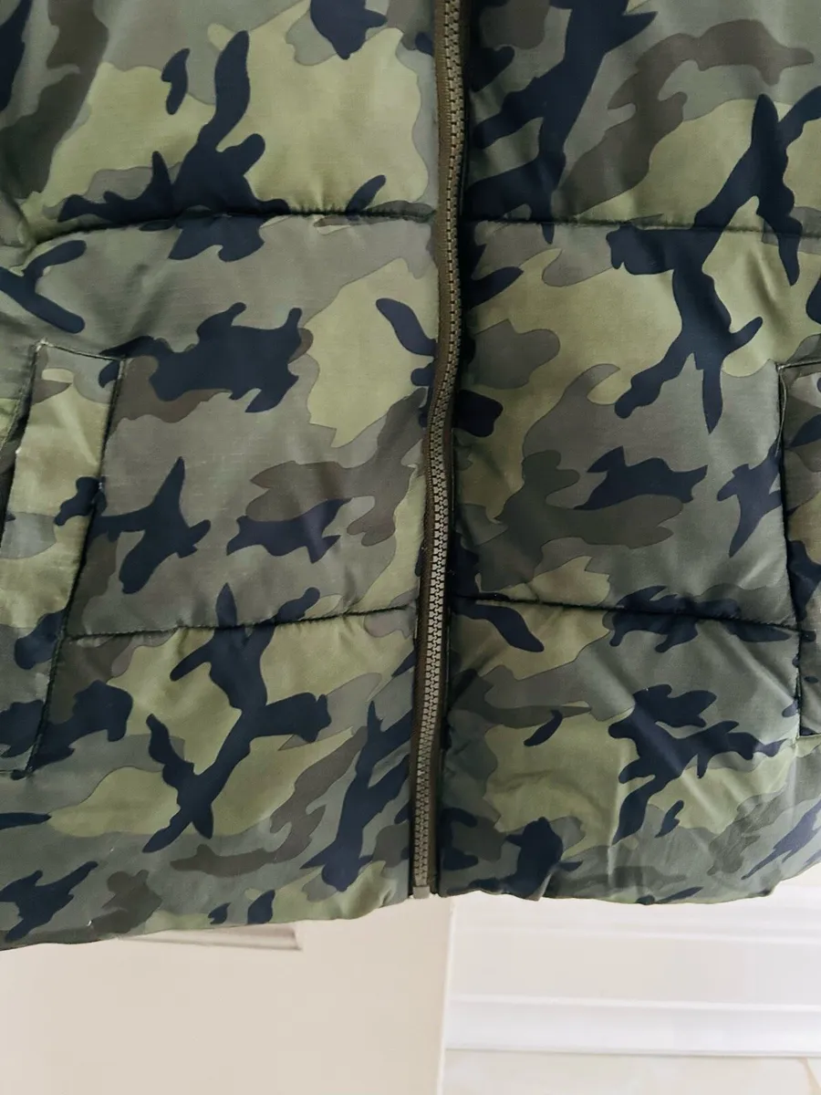 Kids Jacket Boys Coat Warm Winter Army Green 9-10 - Image 3