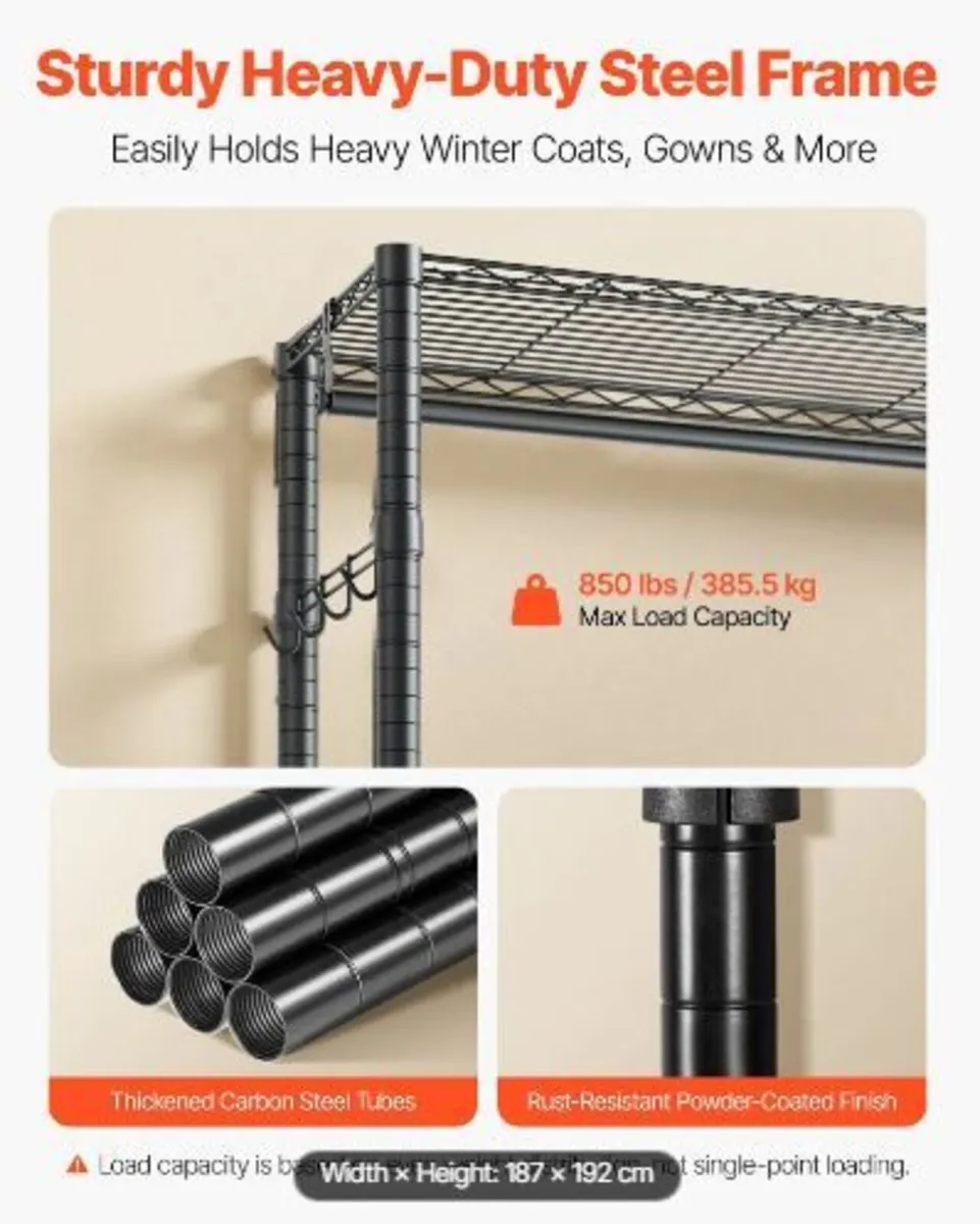 Clothing Garment Rack, Heavy Duty Closet - Image 2