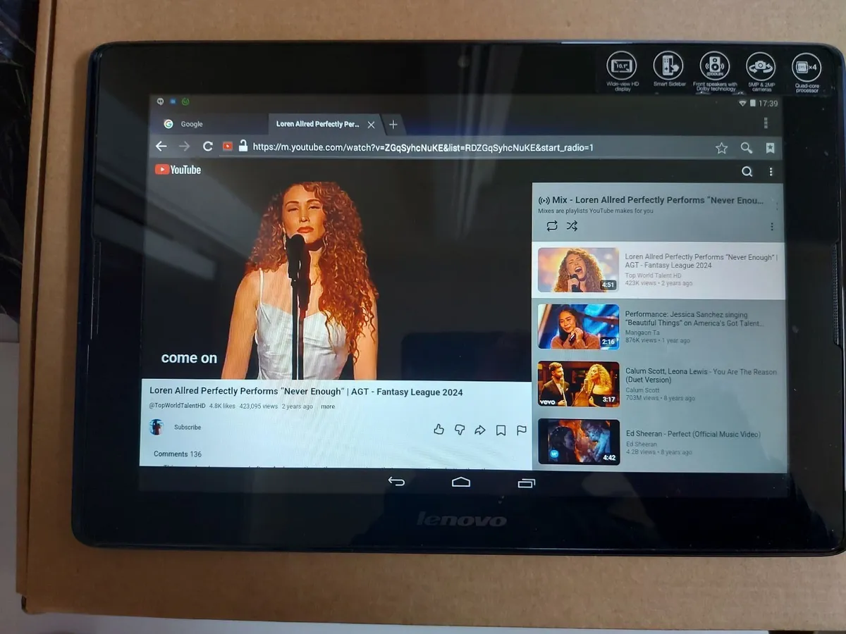 Lenovo 10.1 Inch Tablet, Model A7600-F, 16GB - Image 2