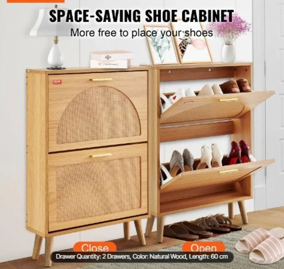 Shoe Cabinet with 2 Flip Drawers - Image 2