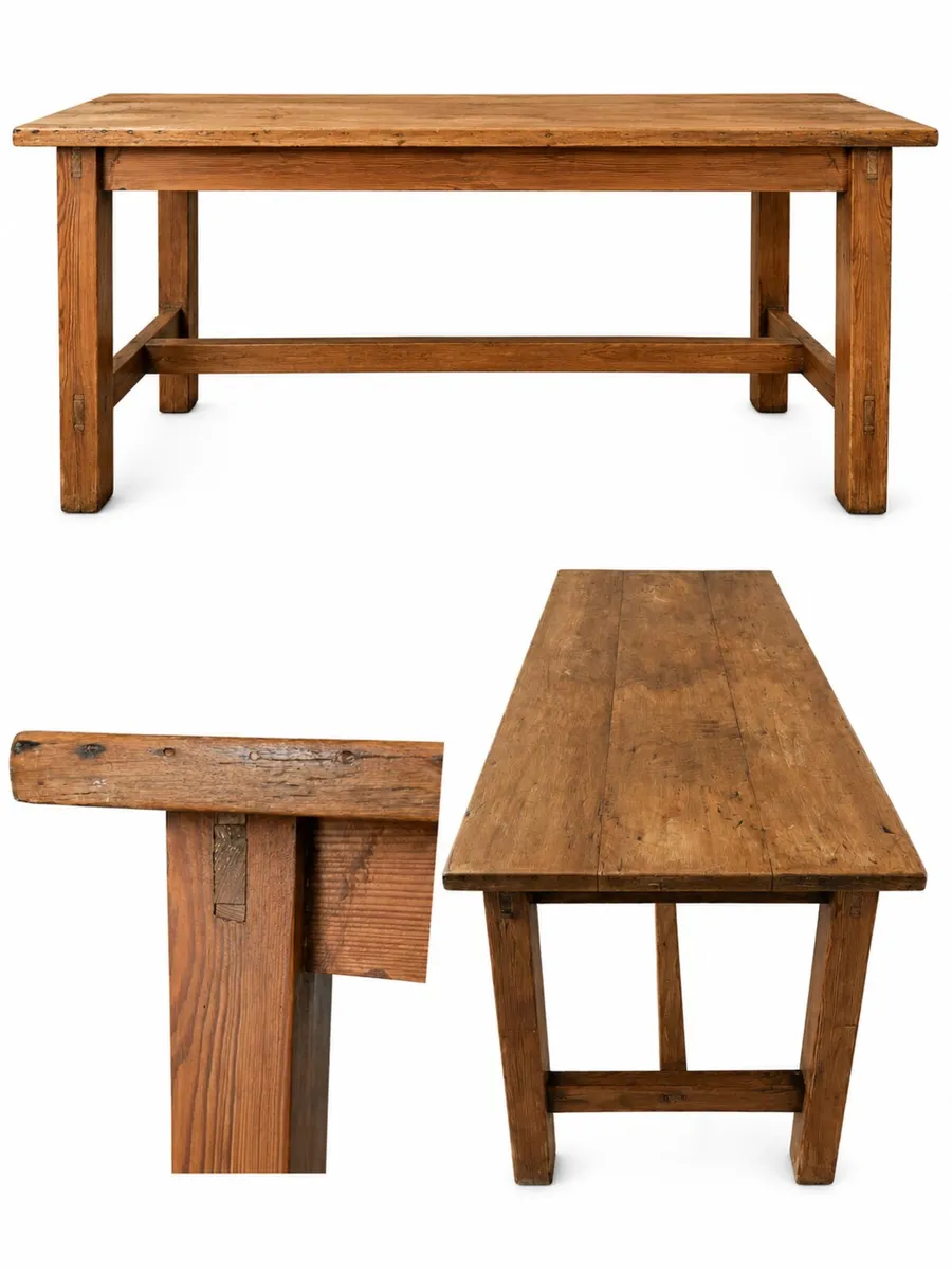 SOLID OAK DINING TABLE - Image 2