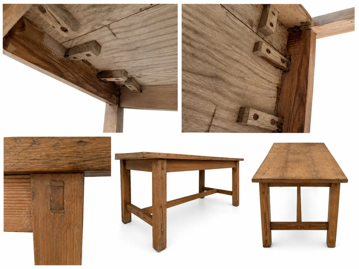 SOLID OAK DINING TABLE - Image 1