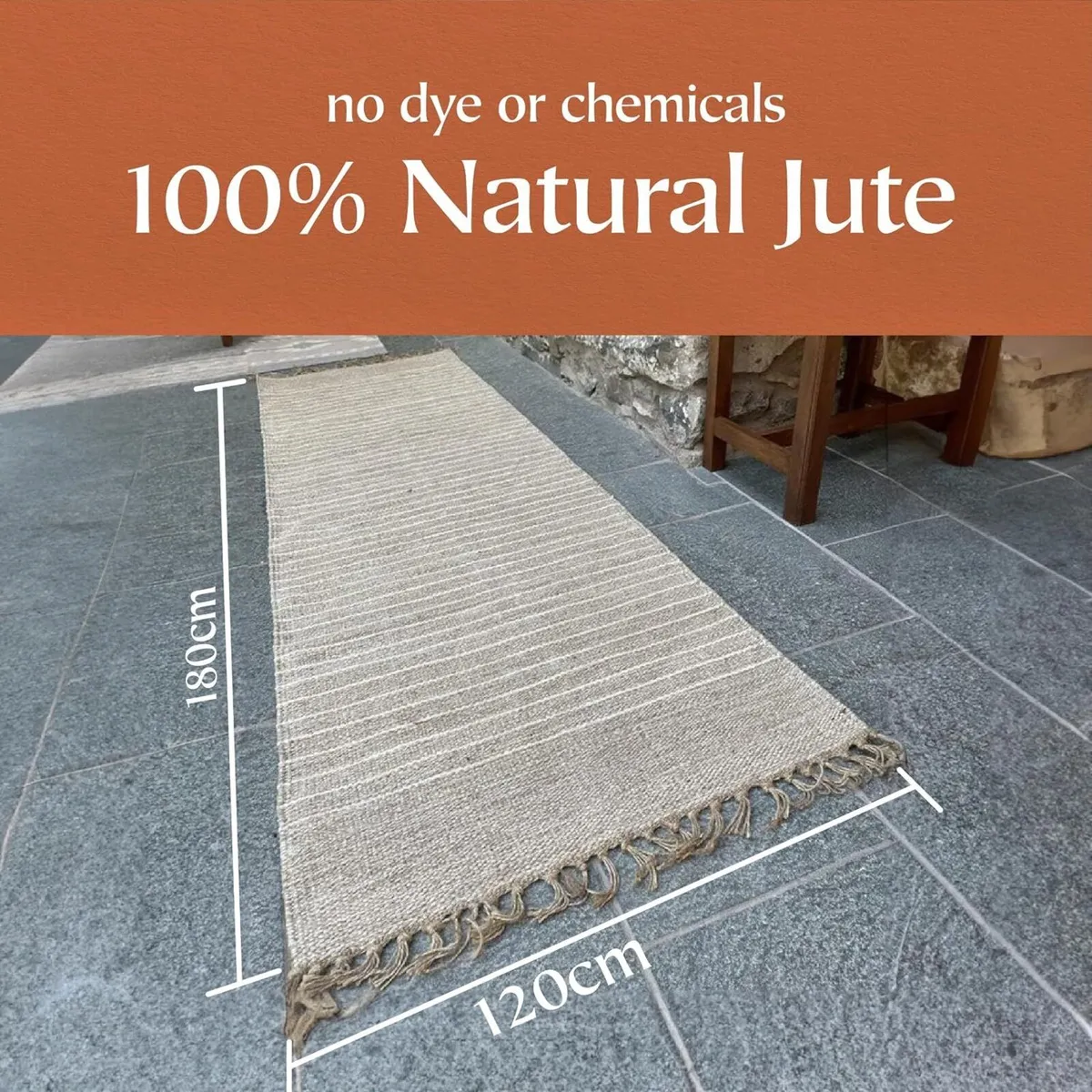Area Rug Sand and Off Pin Stripe Weave - Image 2