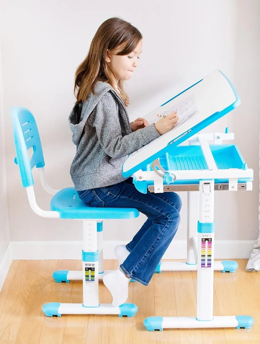 Adjustable Childrens Desk and Chair Set Kids - Image 2