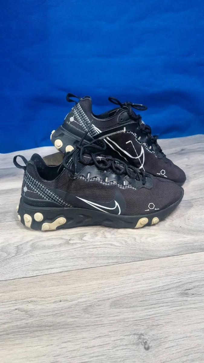 Nike React Element 55 — Black & White — Size UK 9 - Image 1
