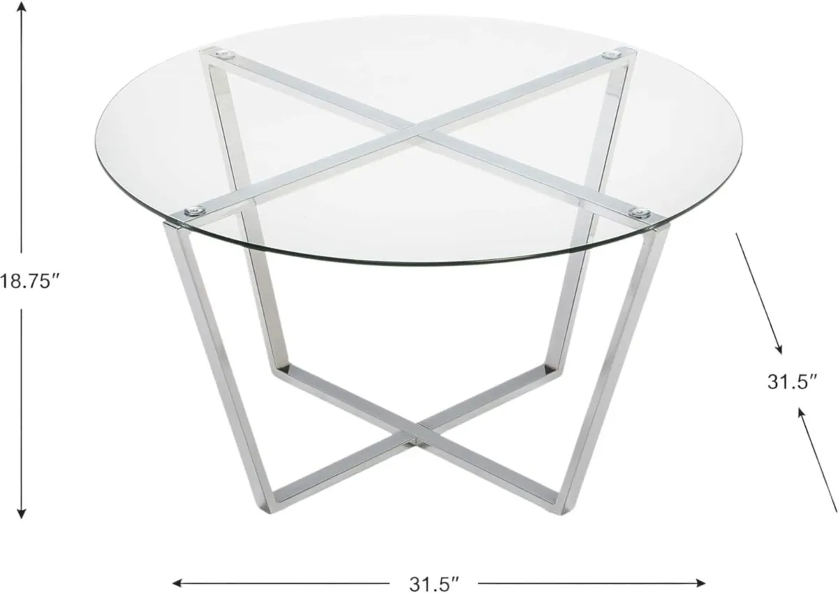 Round Metro Glass Coffee Table Side Table - Image 3