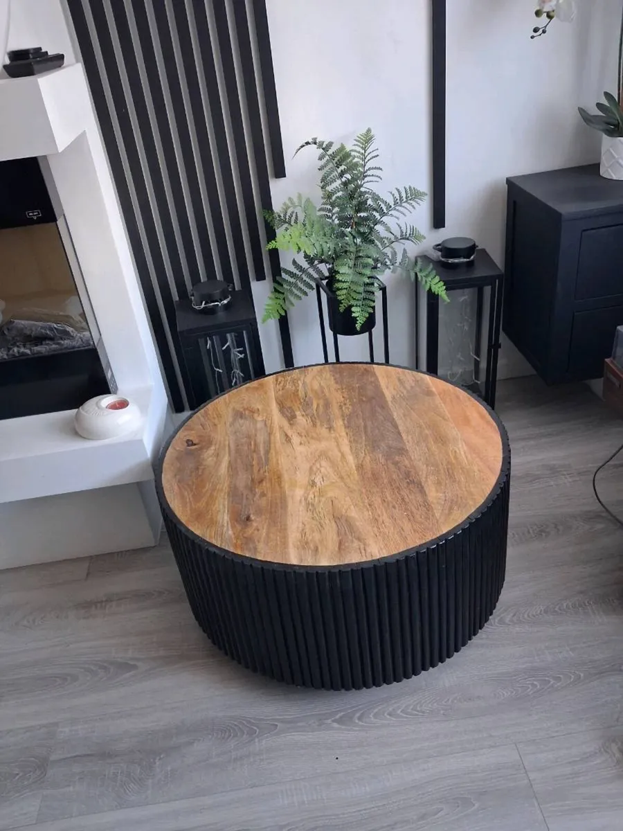 Round Solid Mango Wood Coffee Table – Great Condit - Image 1