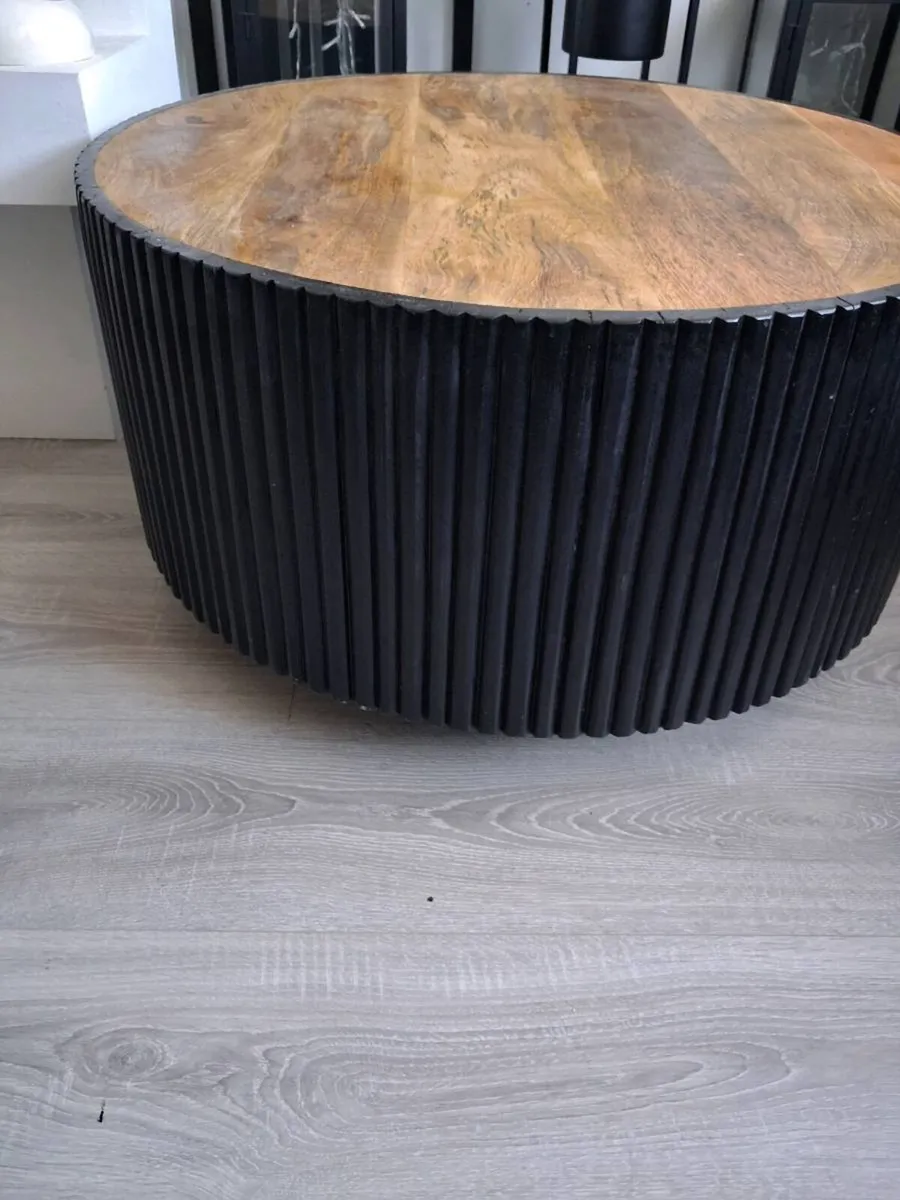 Round Solid Mango Wood Coffee Table – Great Condit - Image 2