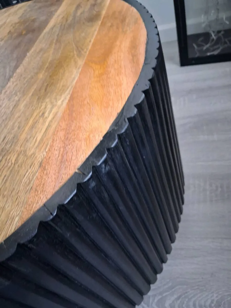 Round Solid Mango Wood Coffee Table – Great Condit - Image 4