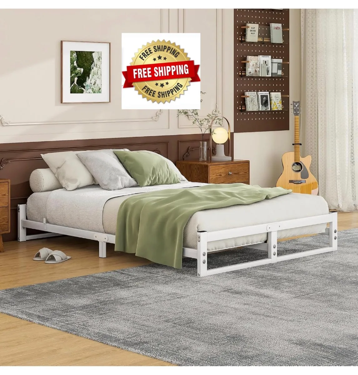 Double Bed Frame,4ft6 Floor Bed Frame Double Bed B - Image 1