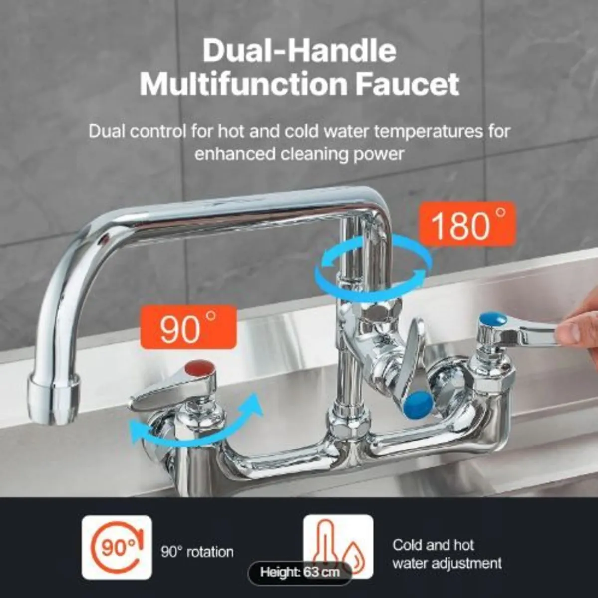 Commercial Faucet with Pre-Rinse Sprayer - Image 4