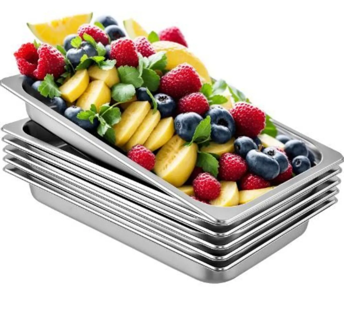 6 Pack Steam Table Pans 20.9 x 12.8 x 2.6 Inch - Image 1