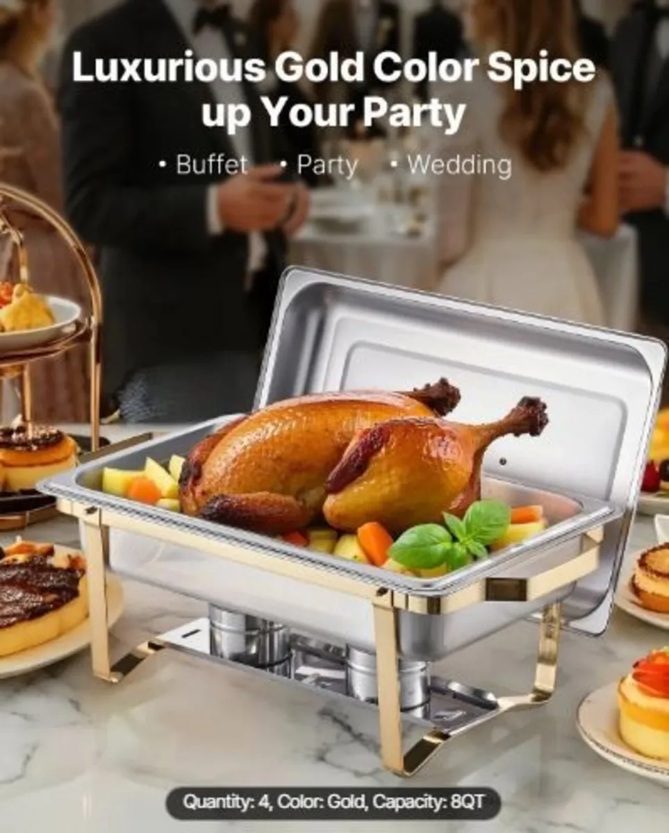 Chafing Dish Buffet Set, 8 Qt 4 Pack - Image 2