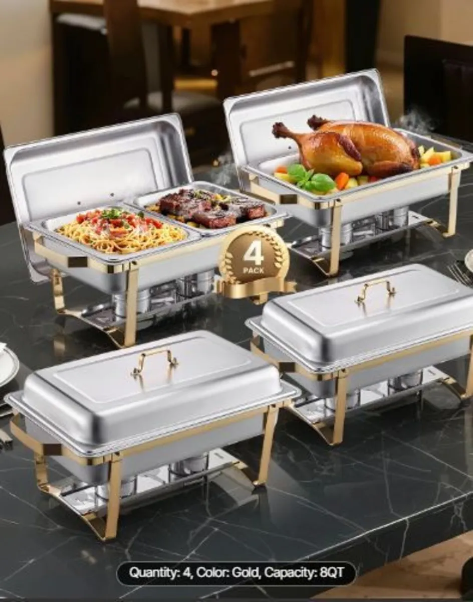 Chafing Dish Buffet Set, 8 Qt 4 Pack - Image 4