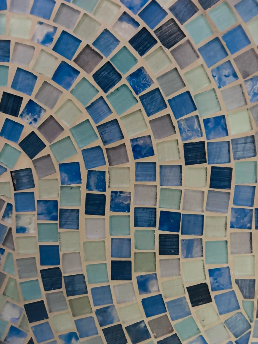 Large Handmade Blue Turquoise Mosaic Wall Mirror - Image 2