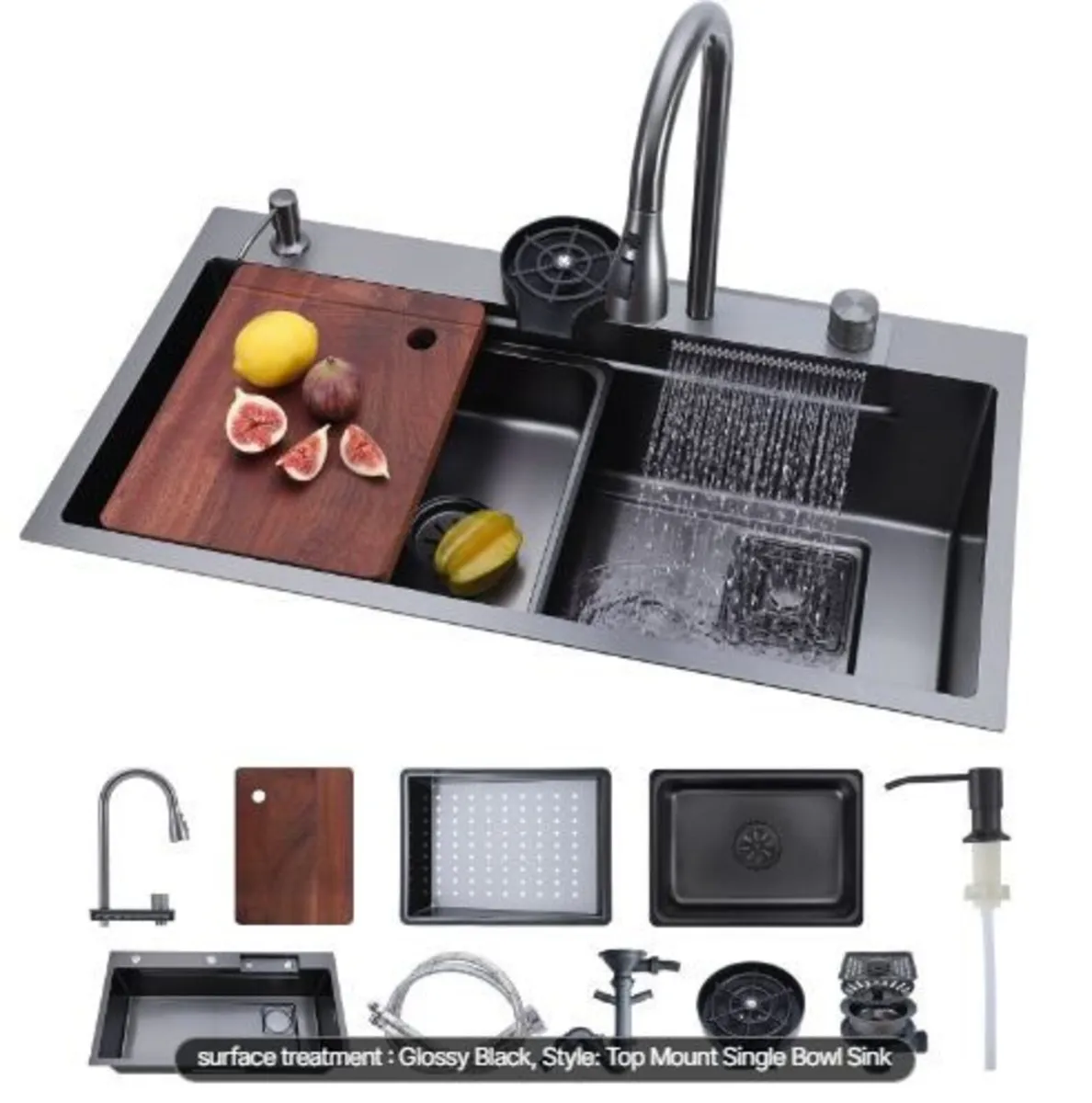 85cm Kitchen Top Mount Single Bowl Sinks - Image 1