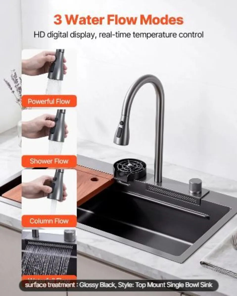 85cm Kitchen Top Mount Single Bowl Sinks - Image 4